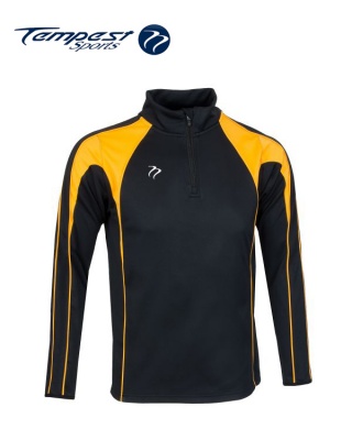 Black Yellow Half Zip Midlayer